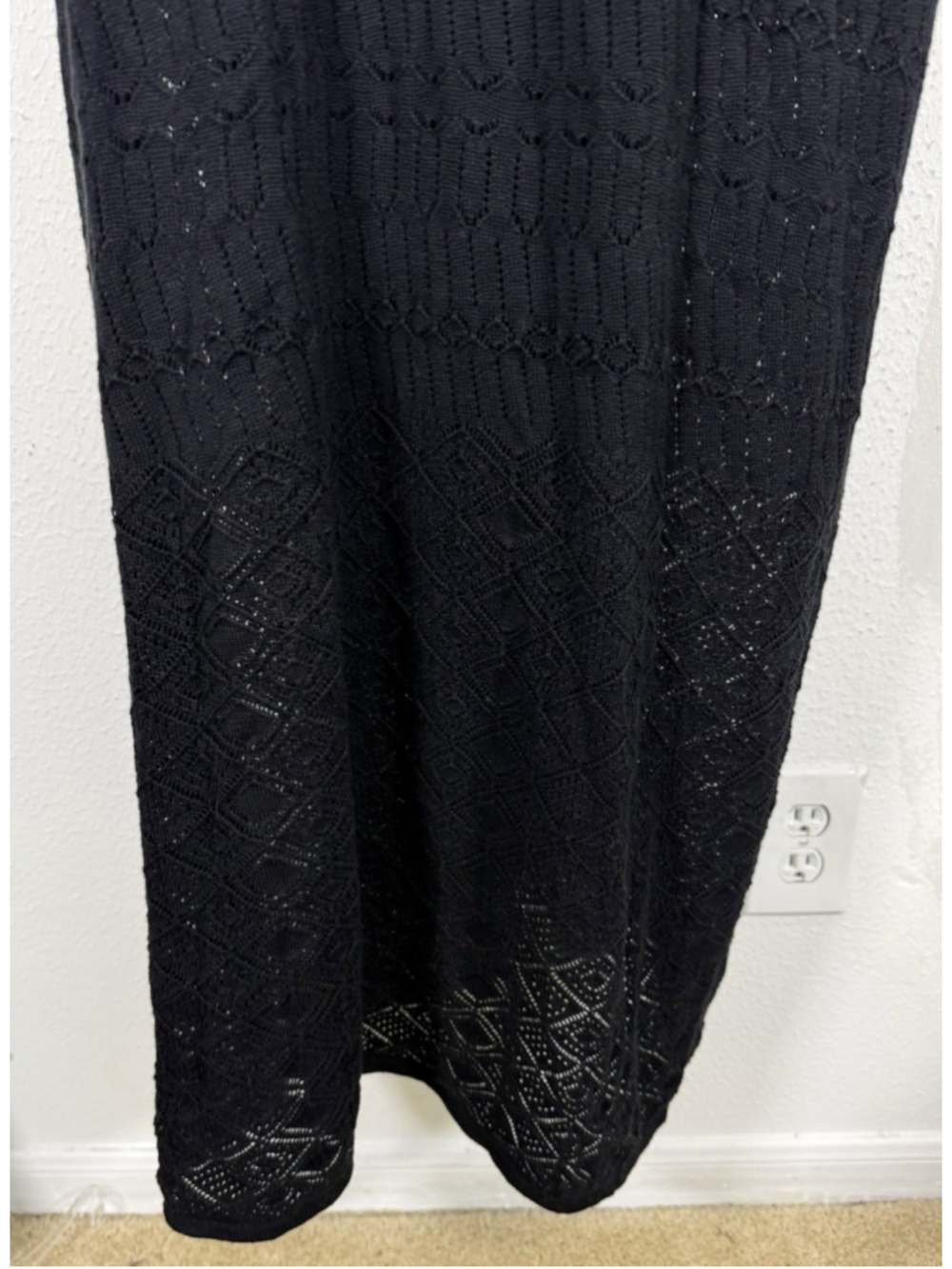FUTURE COLLECTIVE JENNY K LOPEZ Black Crochet Maxi Dress 3X Beach Cover Up Boho - Picture 10 of 12